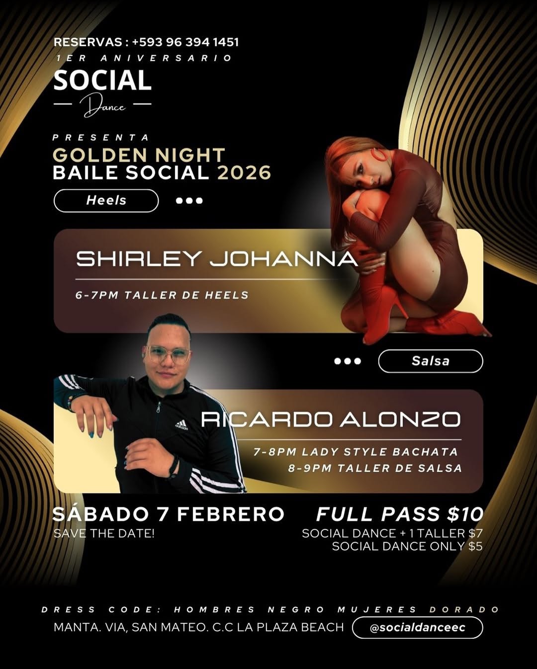 EVENTO GOLDEN NIGHT - TALLERES + SOCIAL CON SHIRLEY JOHANNA Y RICARDO ALONZO